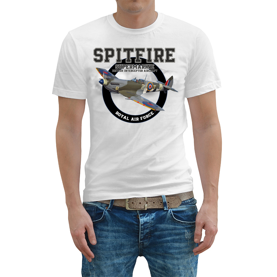 Triko Striker Supermarine Spitfire - bílé, S