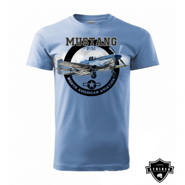 Triko Striker Mustang P-51 - modré, L