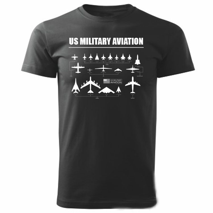 Triko Striker US Military Aviation - černé, M