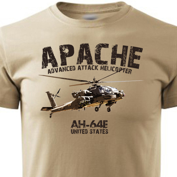 Triko Striker Vrtulník Apache AH-64E - béžové, S