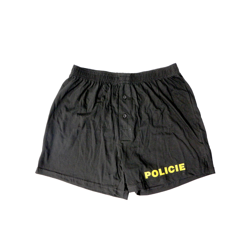 Trenýrky s nápisem Policie - černé, XL