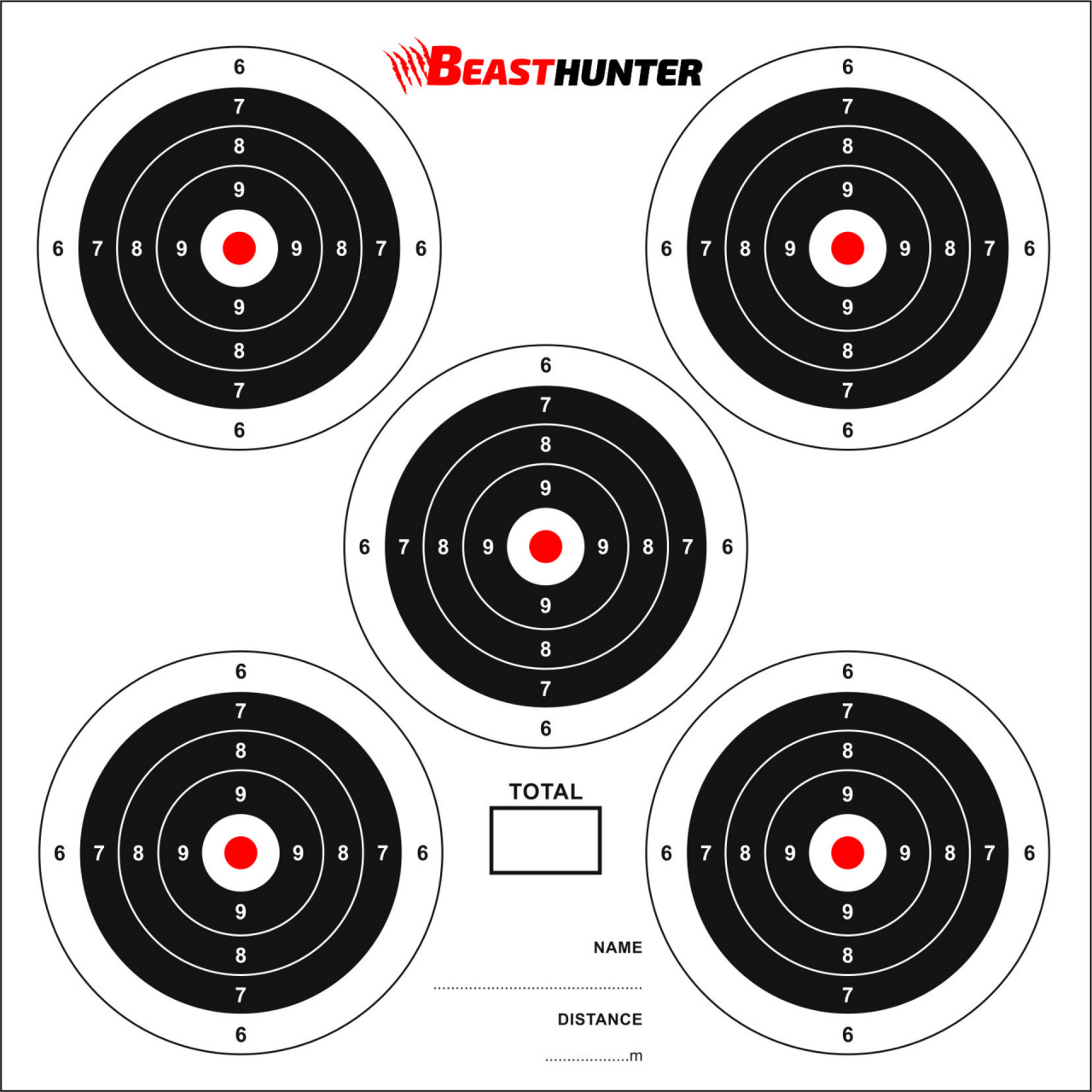 Terč Beast Hunter 14x14cm 5-target 100ks