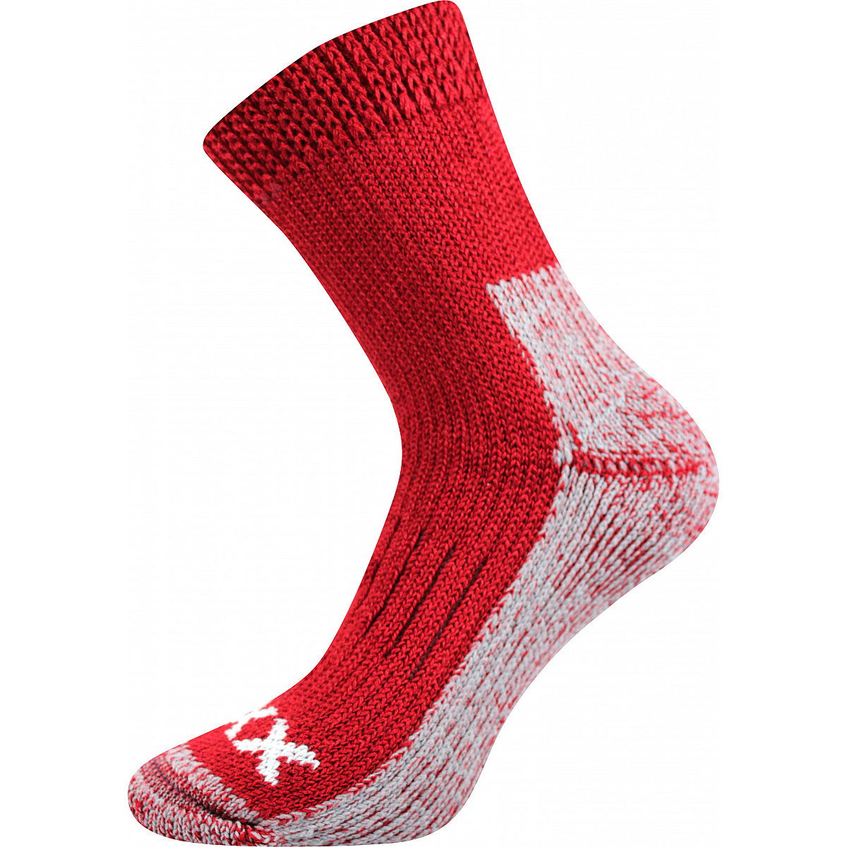 Extra teplé vlněné ponožky Voxx Alpin - červené-šedé, 35-38