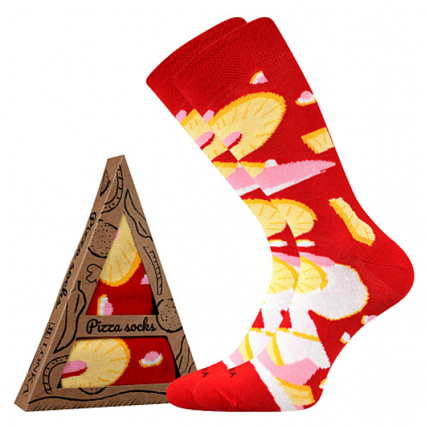 Ponožky Voxx Pizza Hawaii - červené, 42-45