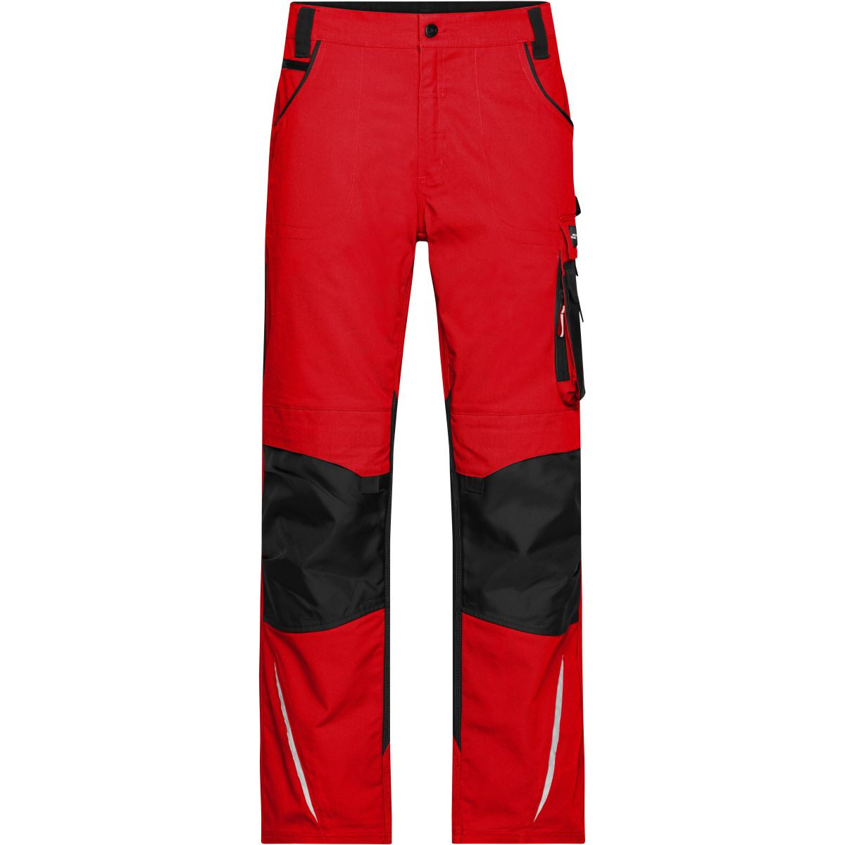 Kalhoty pracovní James & Nicholson 832 - červené-černé, 44