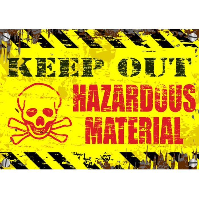 Hliníková cedule Hazardous material A4 - žlutá