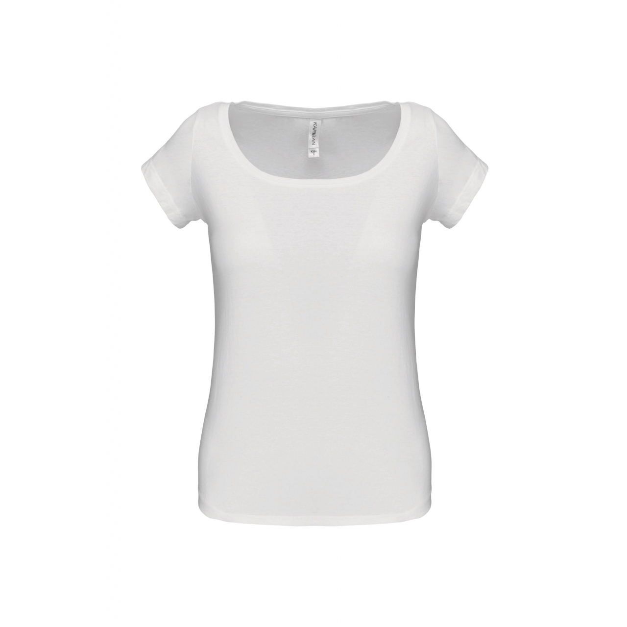 Dámské tričko Kariban s lodičkovým výstřihem - bílé, 3XL