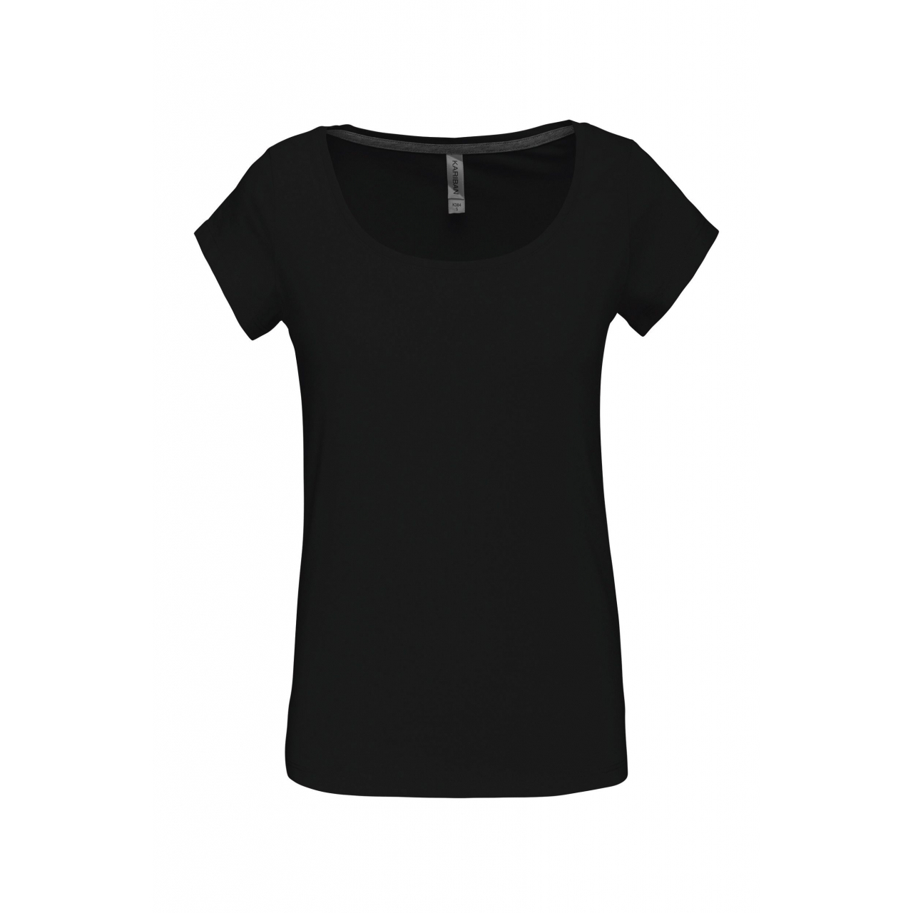 Dámské tričko Kariban s lodičkovým výstřihem - černé, XL
