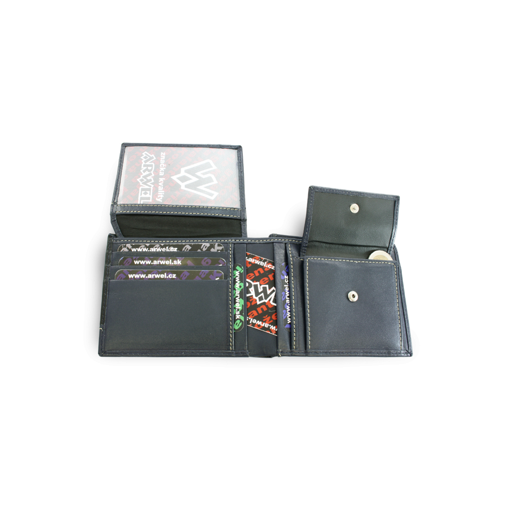Pánská kožená peněženka Arwel 4701­ - modrá-červená