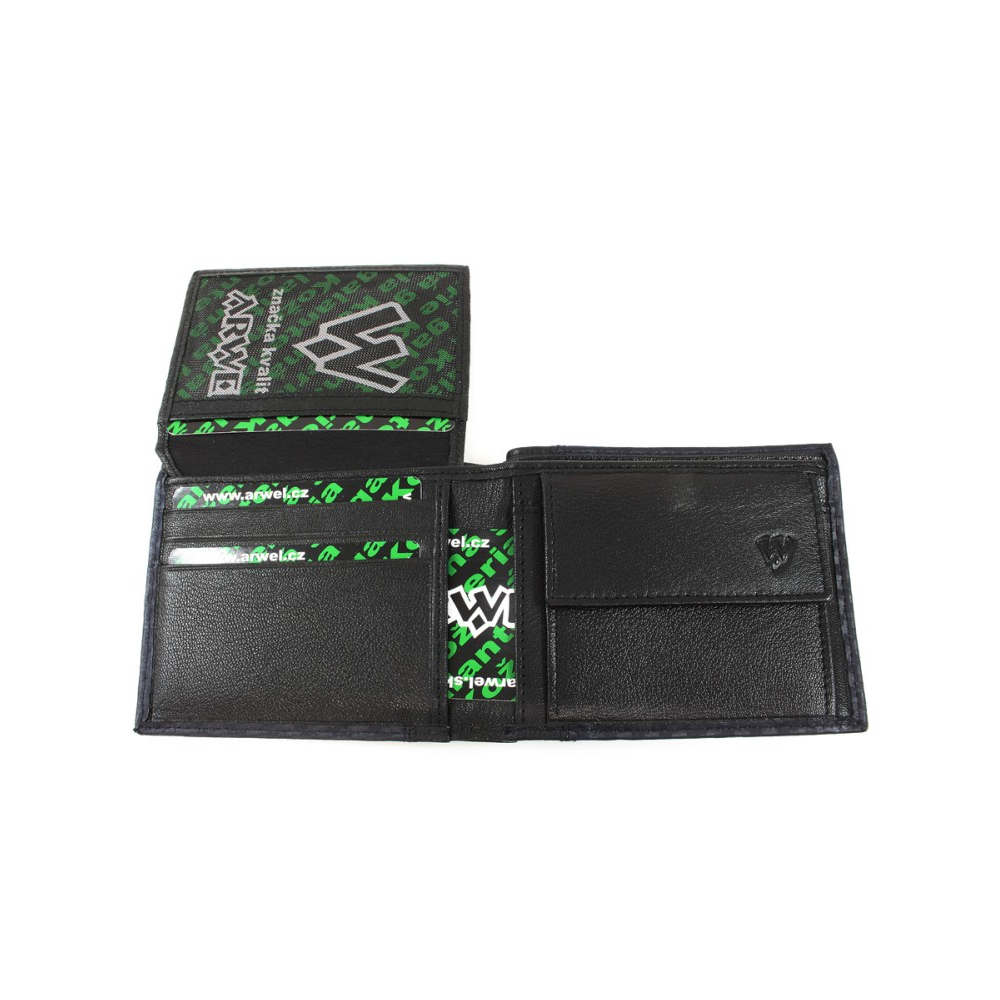 Pánská kožená peněženka Arwel 4705­ - modrá-černá