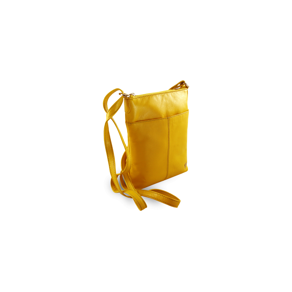 Kožená zipová minikabelka Arwel 3013­ - žlutá