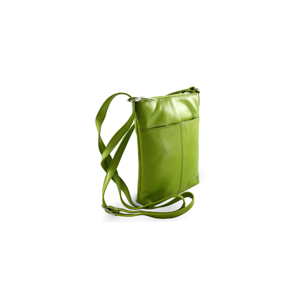 Kožená zipová minikabelka Arwel 3013­ - světle zelená