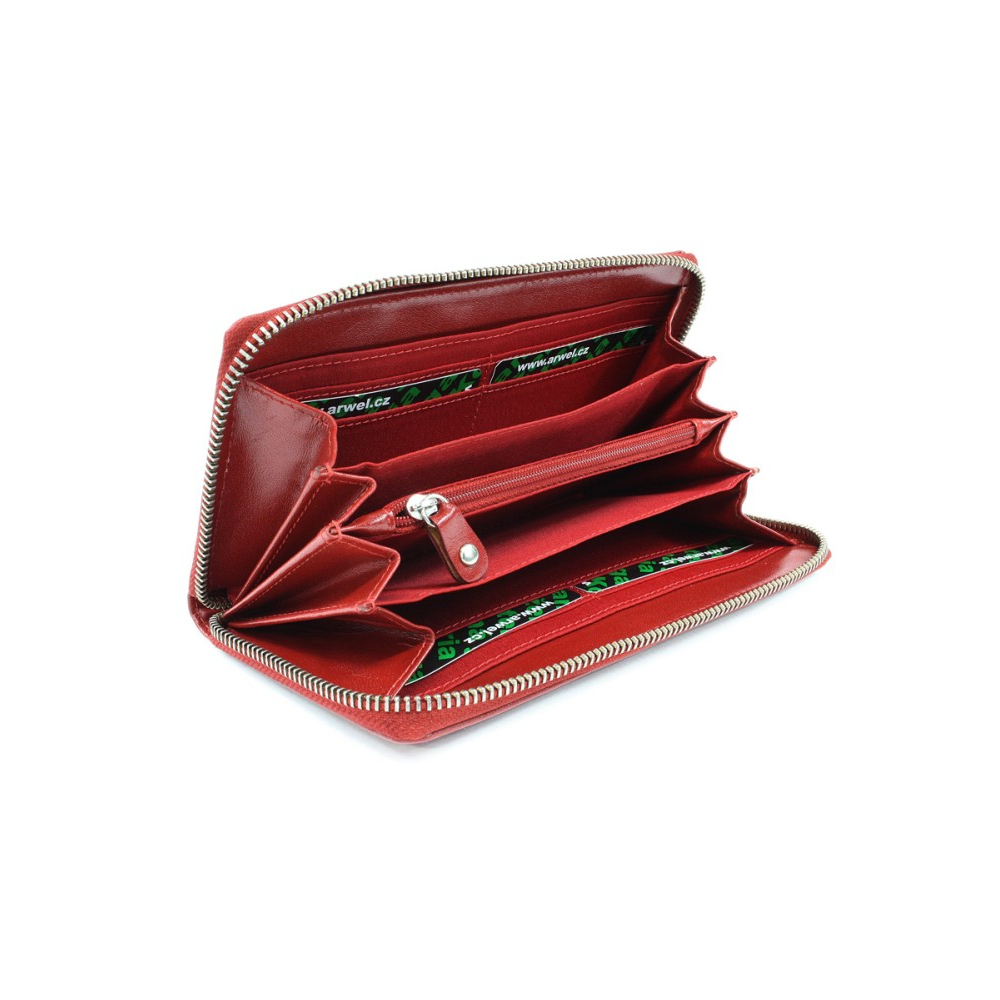 Dámská kožená psaníčková peněženka Arwel 3559­ - červená