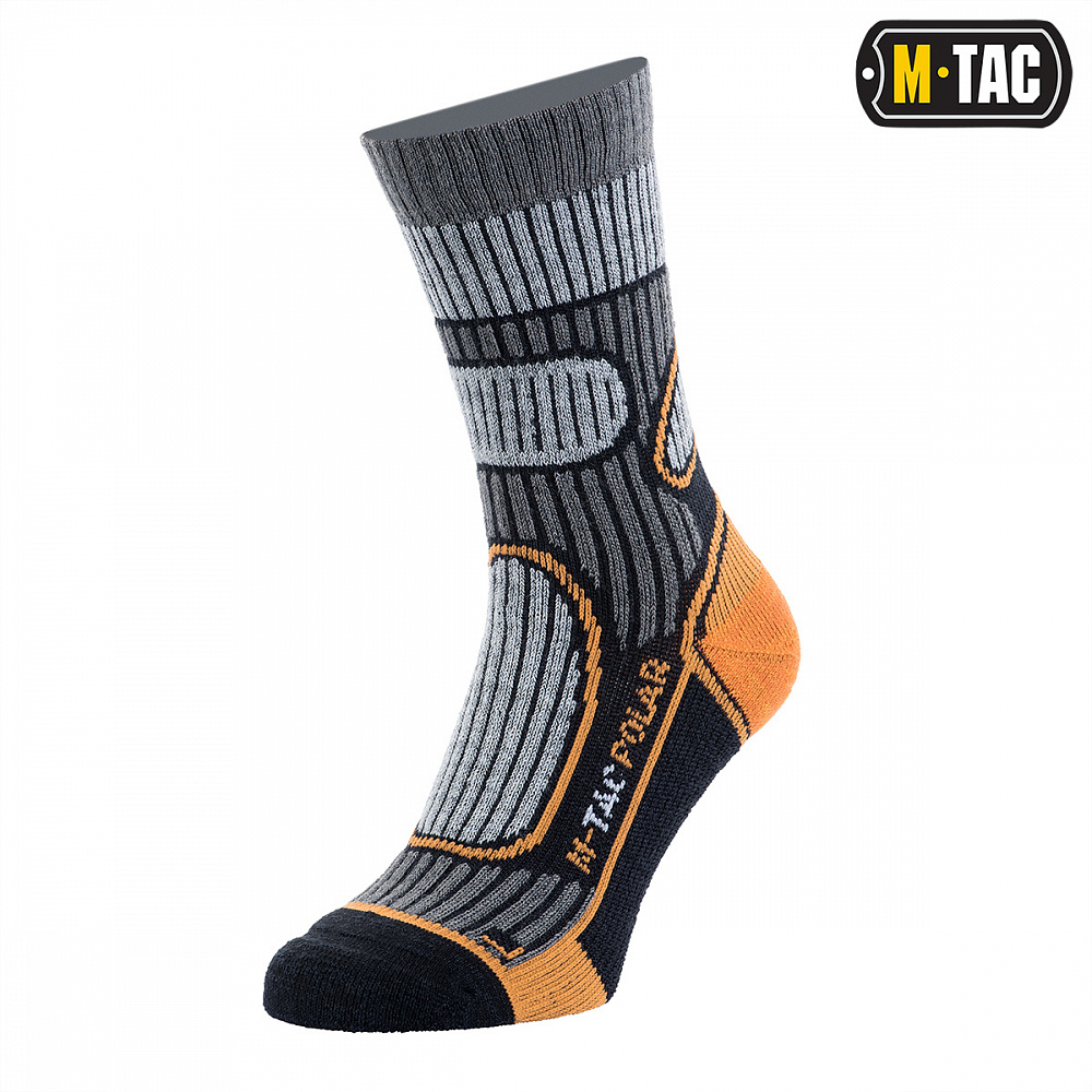 Ponožky M-Tac Polar Merino 40 % - šedé-oranžové, 43-46