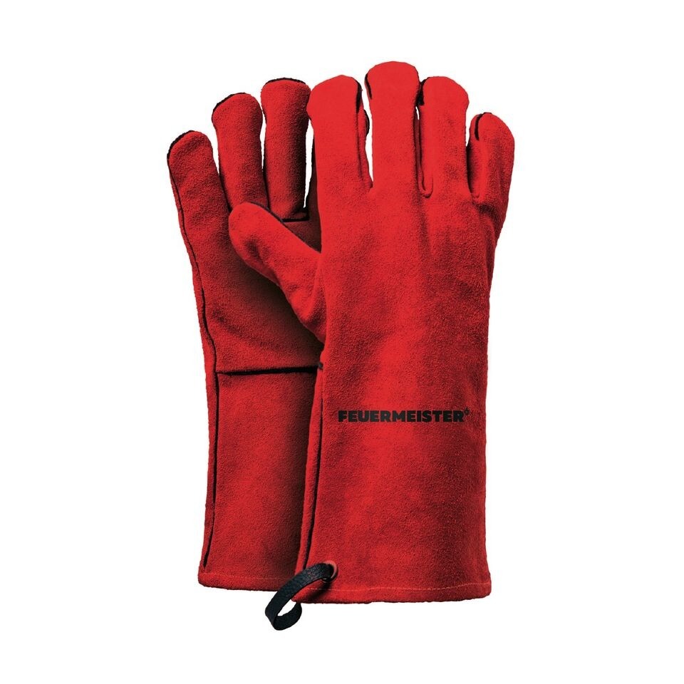 Kožené grilovací rukavice Feuermeister BBQ Premium - červené, 10