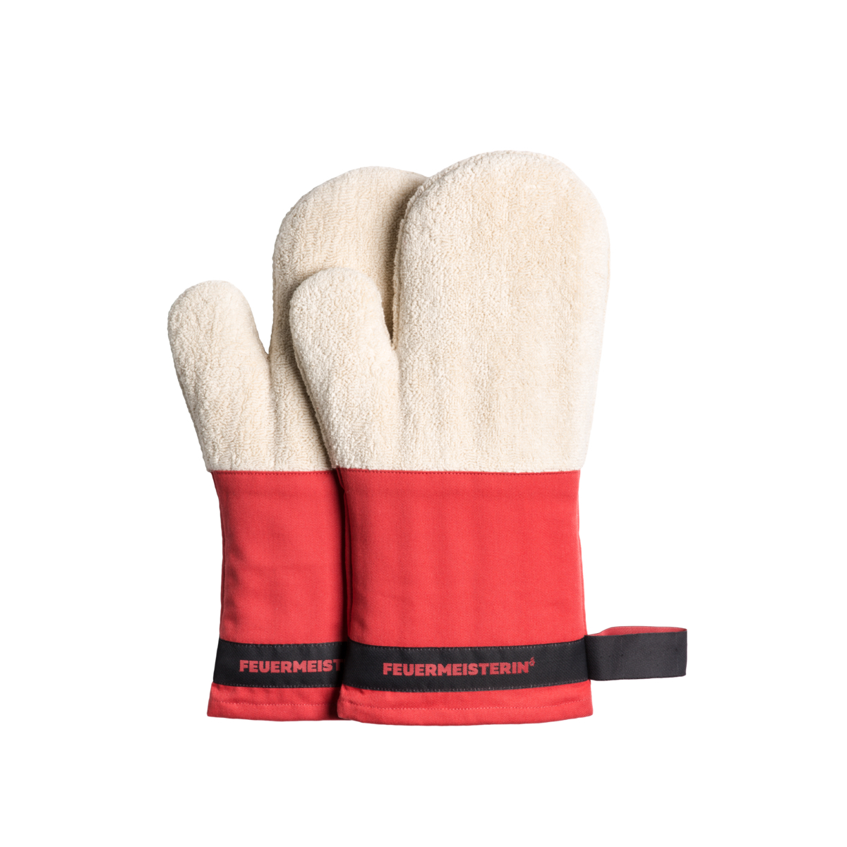 Kuchyňské rukavice Feuermeister Premium - bílé-červené, 12