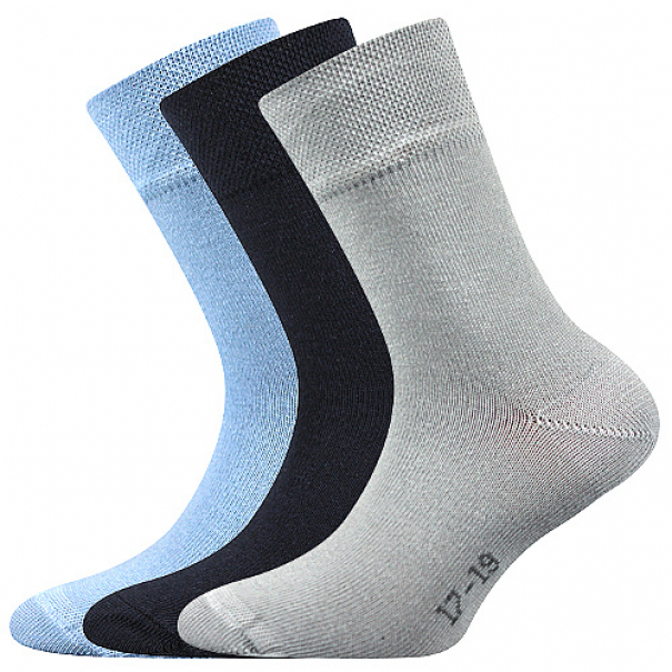 Ponožky dětské Boma Emko 3 páry (modré, světle modré, šedé), 20-24