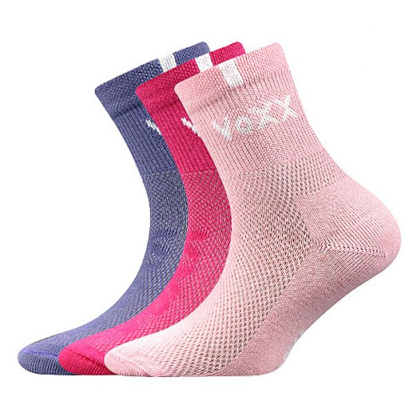 Ponožky dětské Voxx Fredík 3 páry (fialová, růžová, tmavě růžová), 35-38