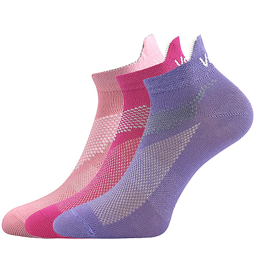 Ponožky dětské sportovní Voxx Iris 3 páry (2x růžové, fialové), 35-38