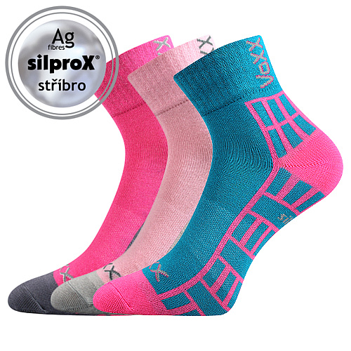 Ponožky dětské Voxx Maik 3 páry (2x růžové, modré)