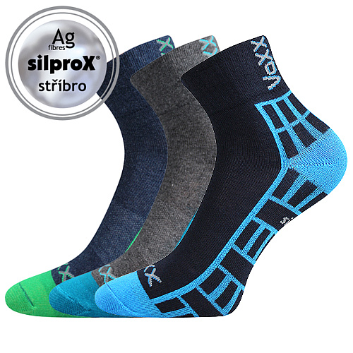 Ponožky dětské Voxx Maik 3 páry (2x modré, šedé), 20-24