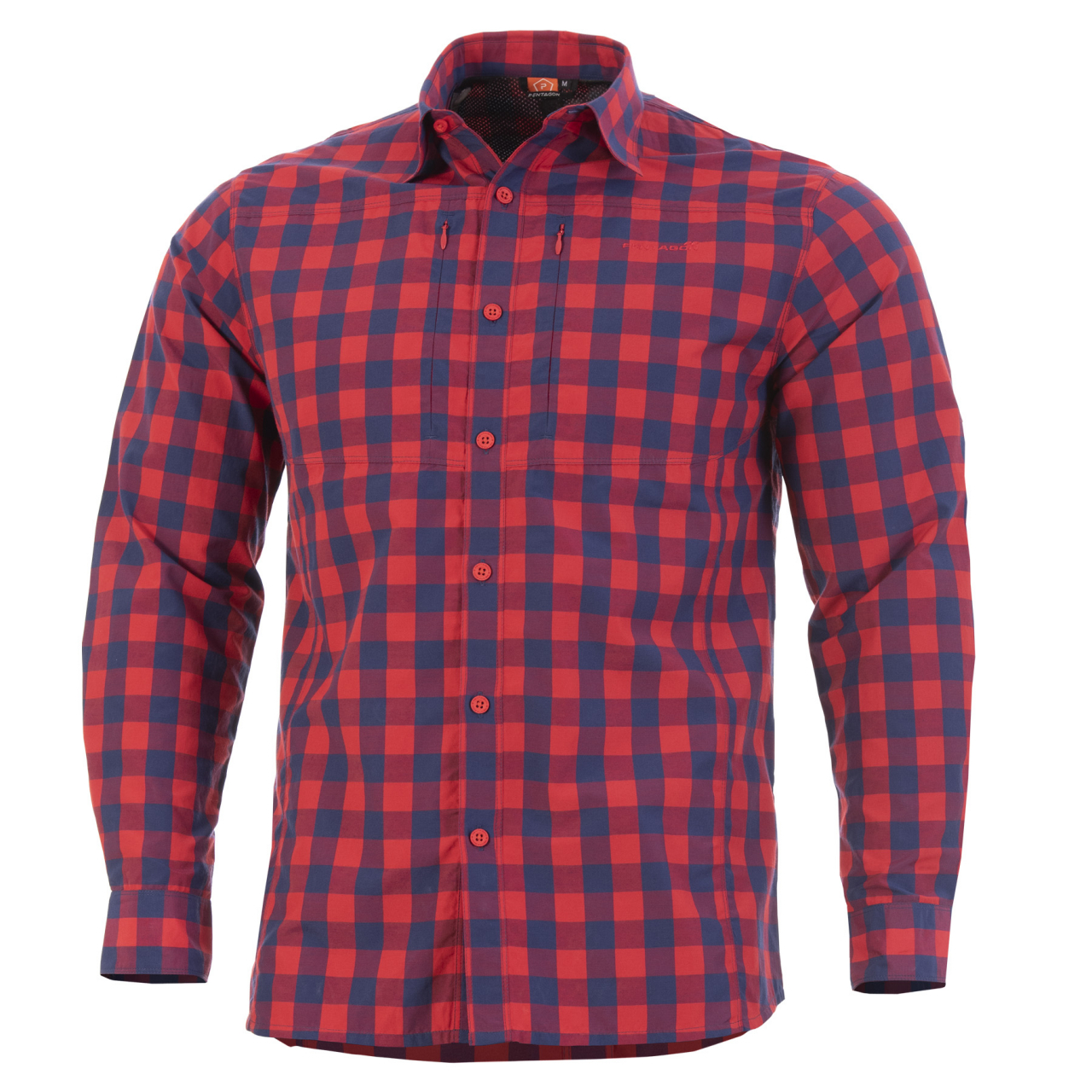 Košile Pentagon QT Tactical Shirt - červená-modrá, XS