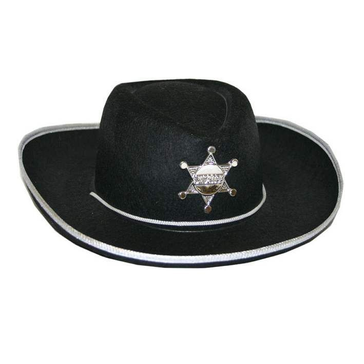Klobouk dětský kovbojský Sheriff - černý