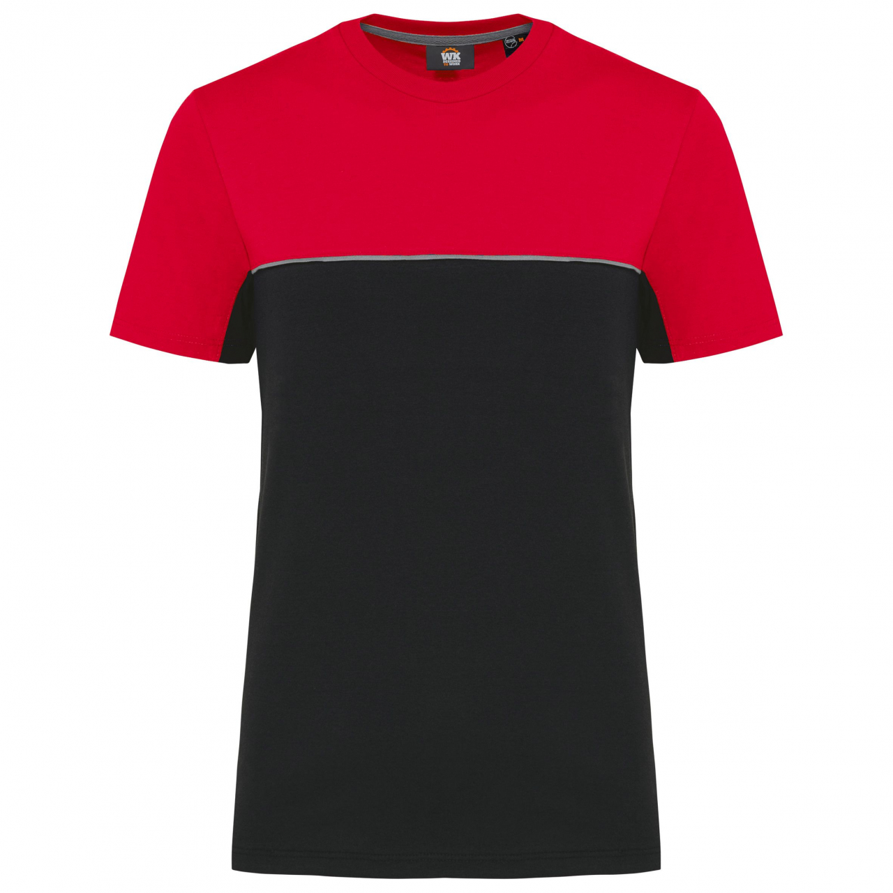 Pracovní triko dvoubarevné WK - černé-červené, 3XL