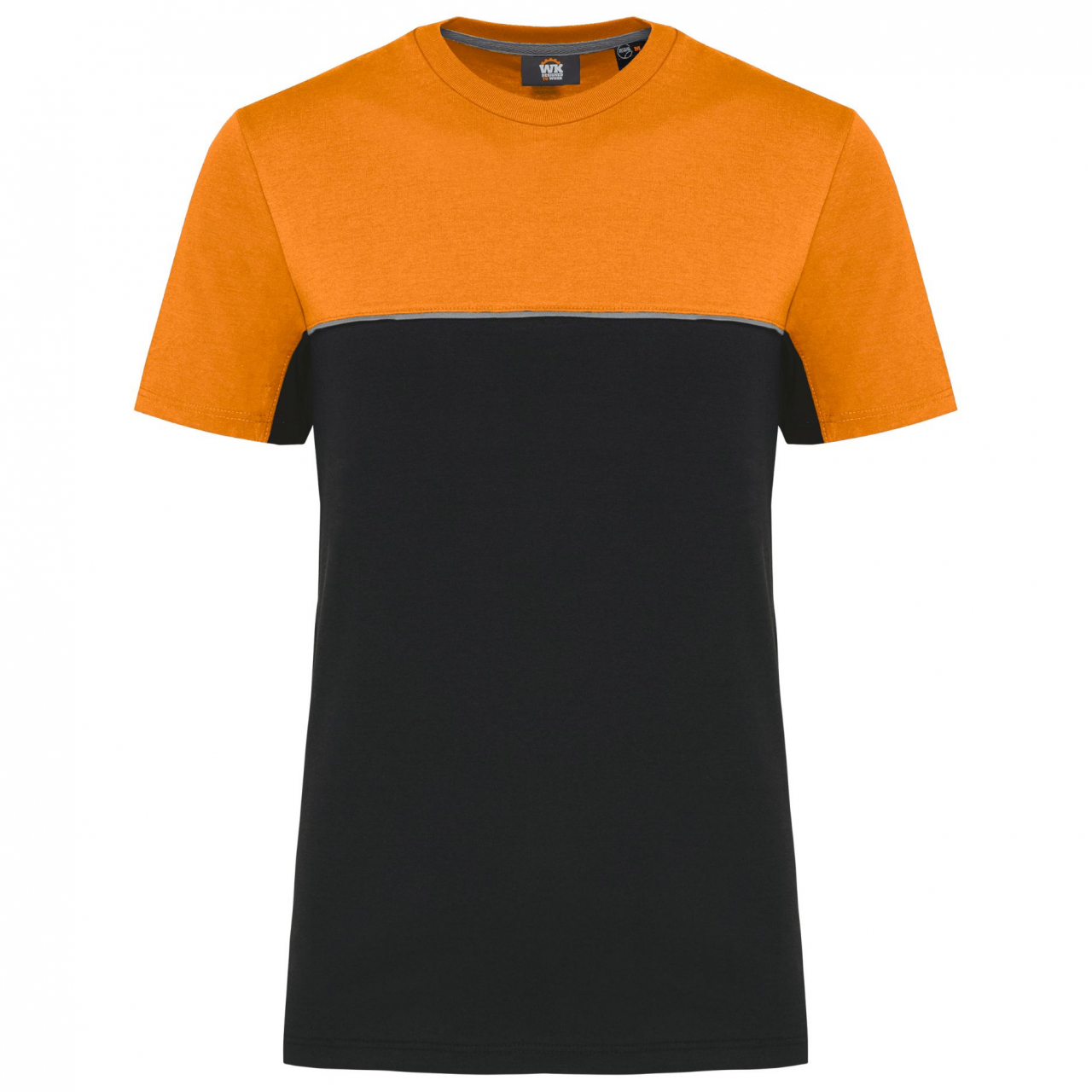 Pracovní triko dvoubarevné WK - černé-oranžové, XL