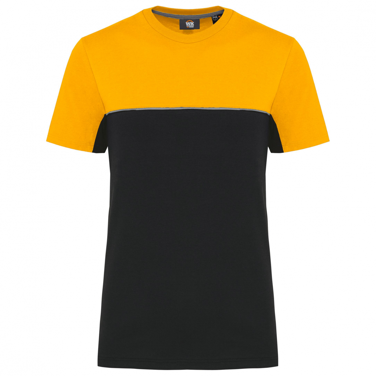Pracovní triko dvoubarevné WK - černé-žluté, XL