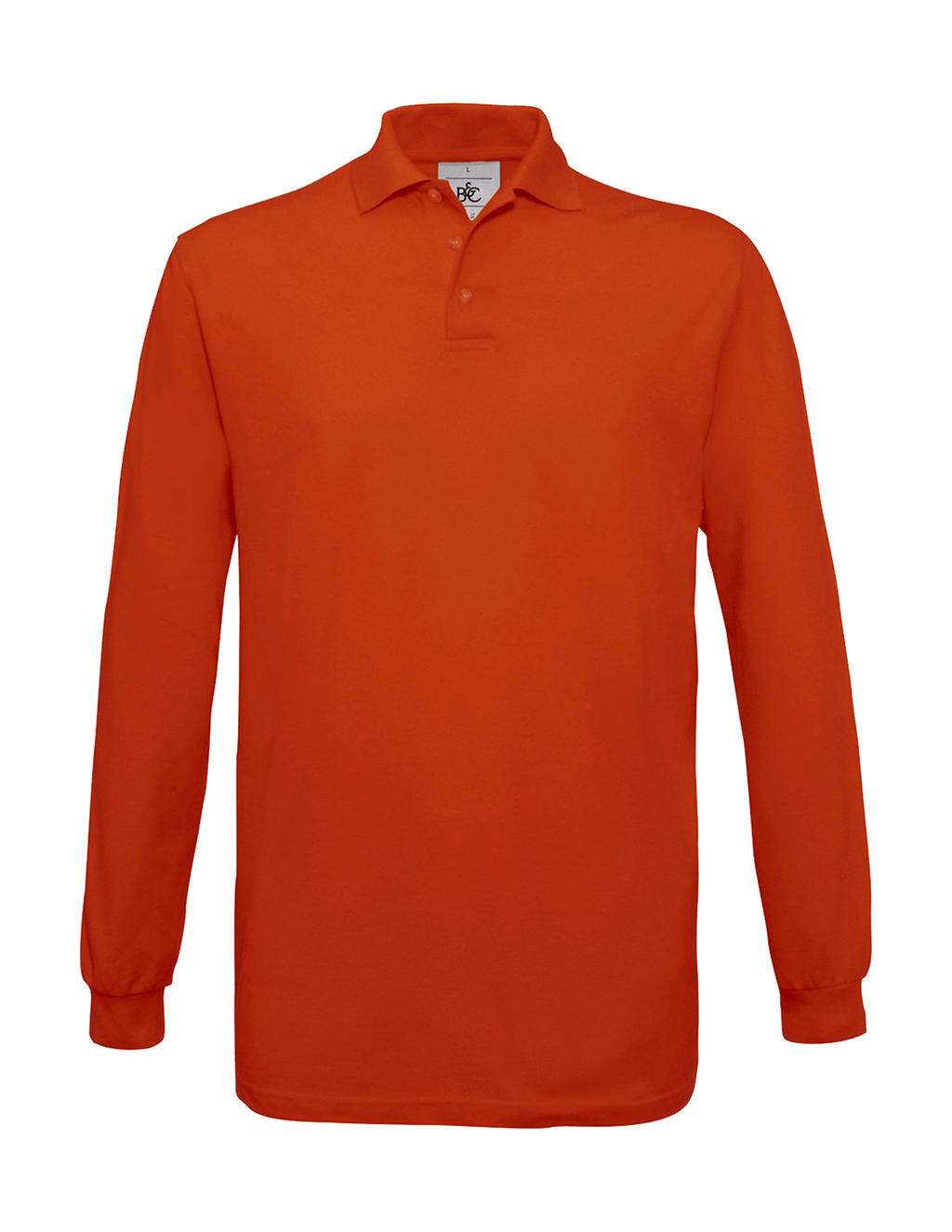 Pánské polo tričko B&C Safran s dlouhým rukávem - oranžové, M