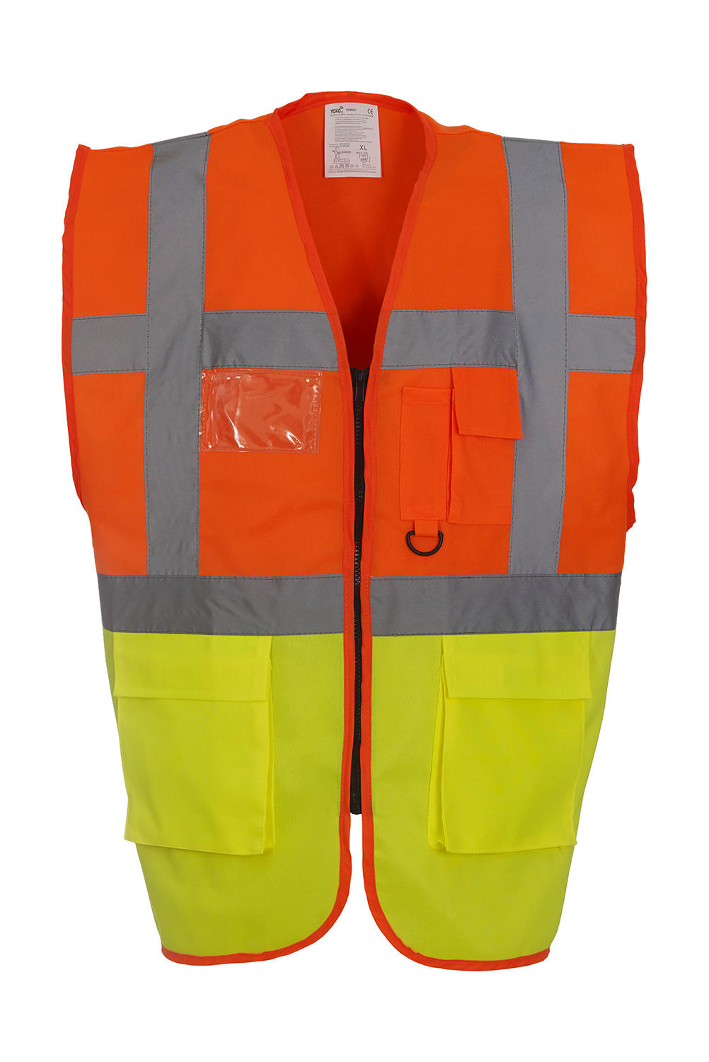 Výstražná vesta Exec - oranžová-žlutá, XL