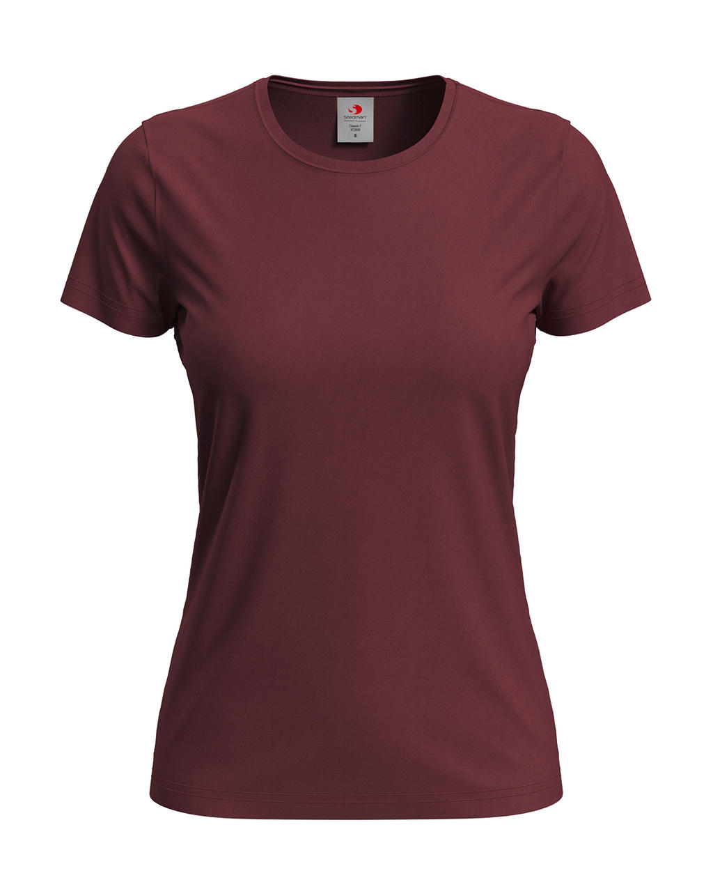 Tričko dámské Stedman Fitted s kulatým výstřihem - tmavě červené, XL