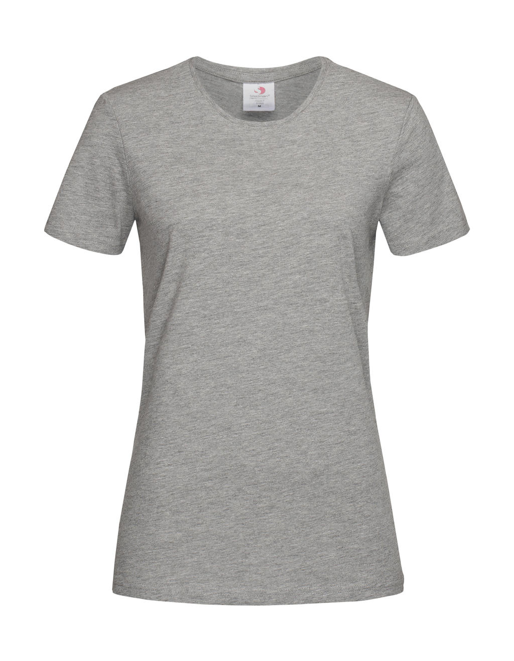 Tričko dámské Stedman Fitted s kulatým výstřihem - šedé-bílé, XL