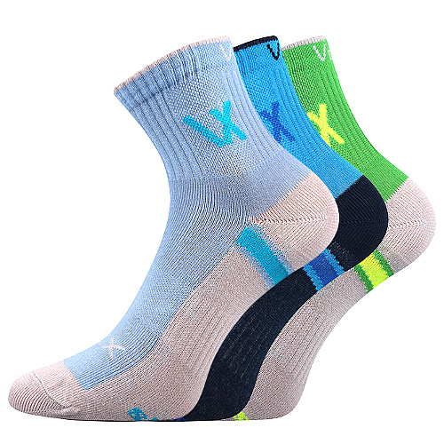 Ponožky dětské sportovní Voxx Neoik 3 páry (2x modré, zelené), 25-29