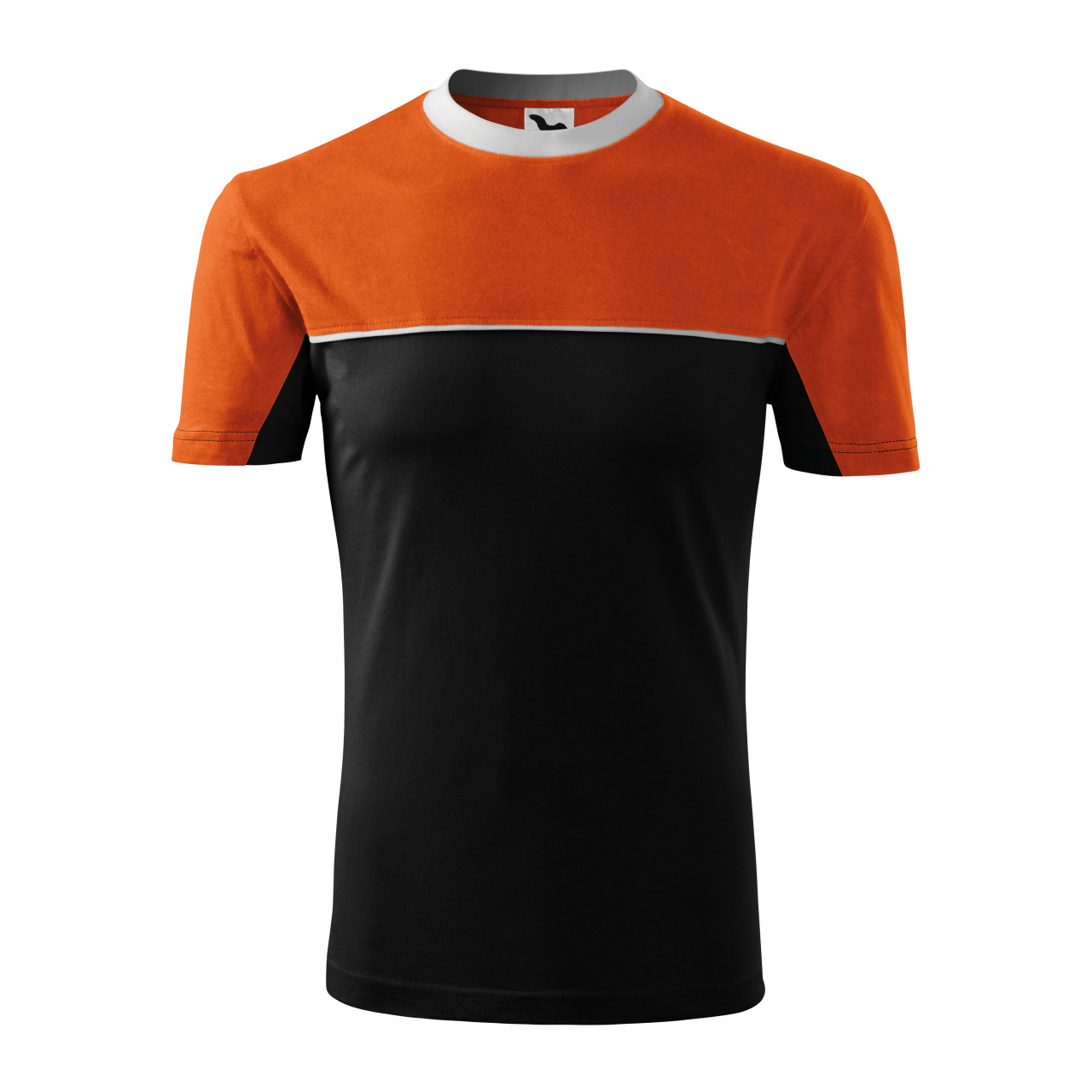 Tričko unisex Rimeck Colormix - černé-oranžové, XL
