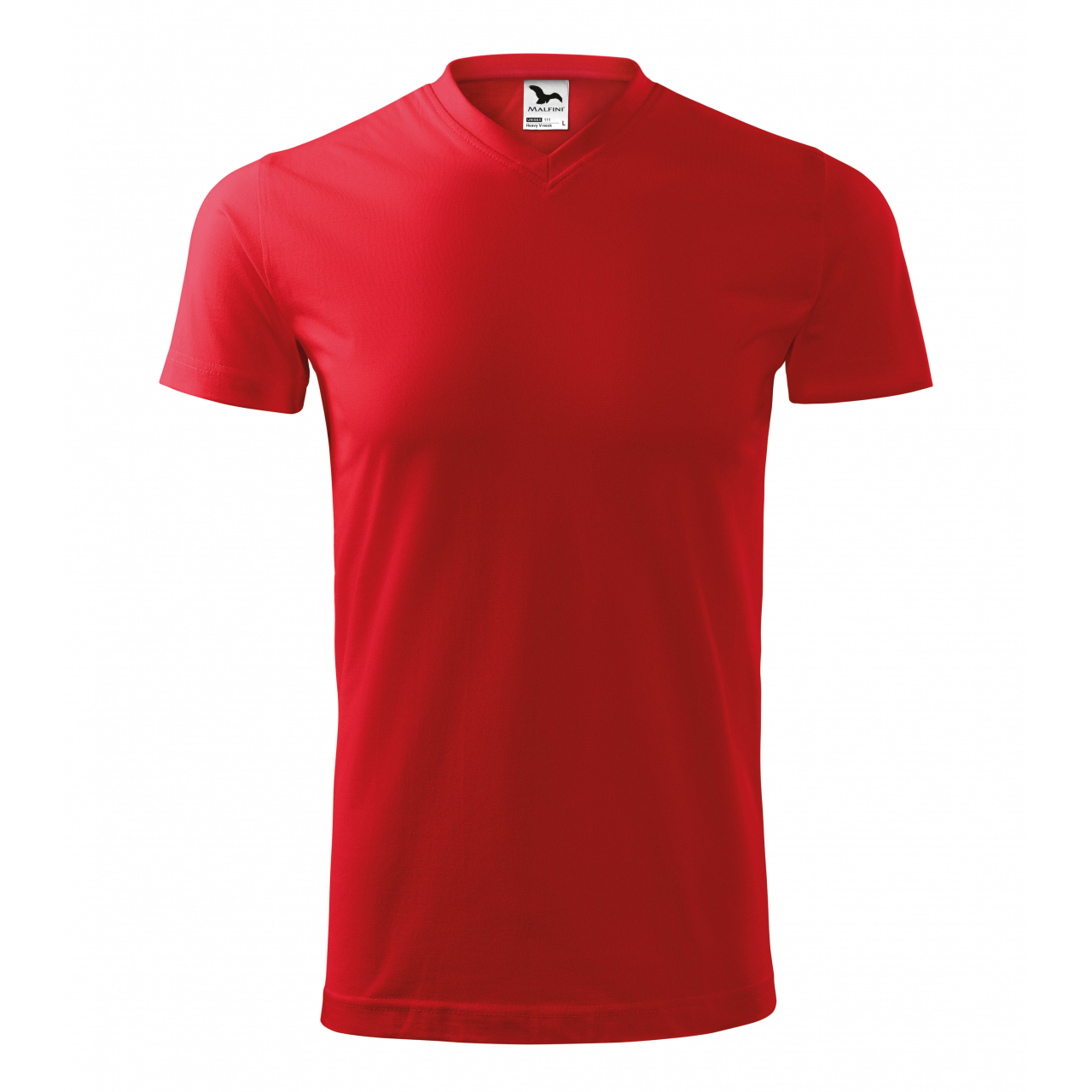 Tričko unisex Malfini Heavy V-Neck - červené, XL