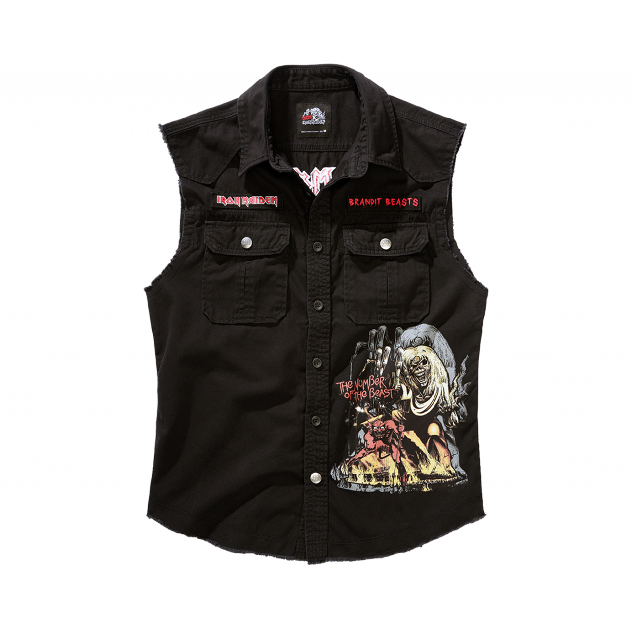 Košile Brandit Iron Maiden Vintage Shirt Sleeveless NOTB - černá, 6XL