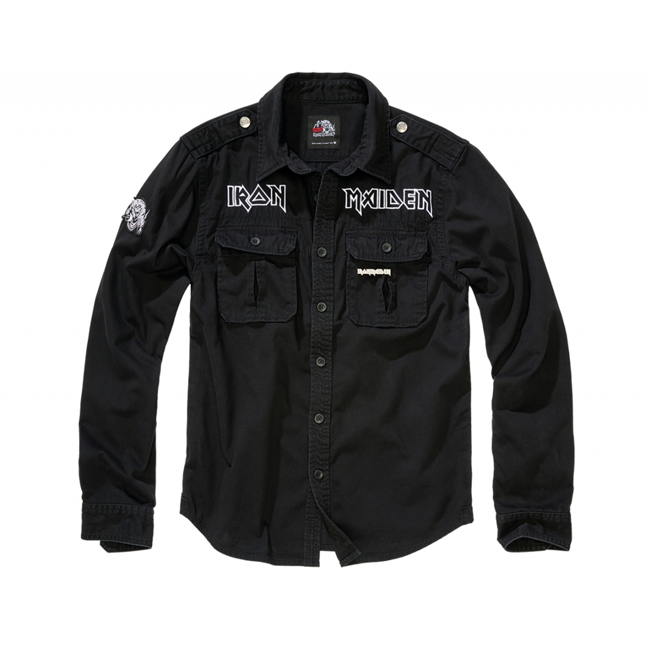 Košile Brandit Iron Maiden Vintage Shirt Long - černá, 6XL