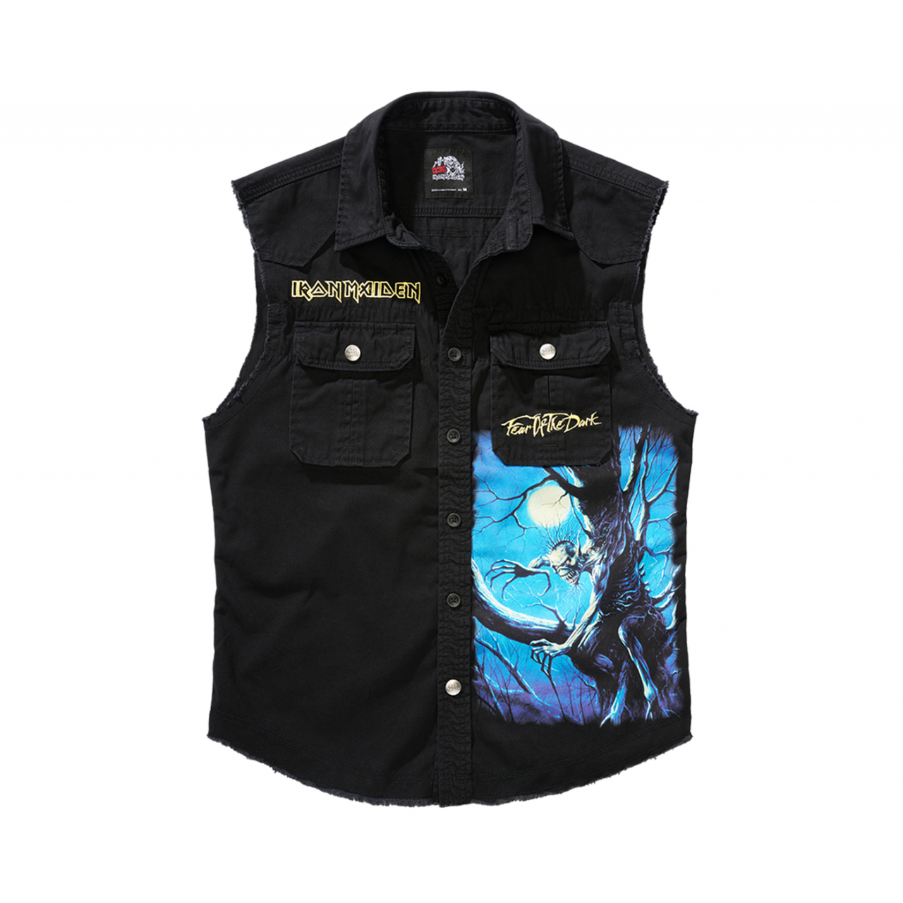 Košile Brandit Iron Maiden Vintage Shirt Sleeveless FOTD - černá, XL