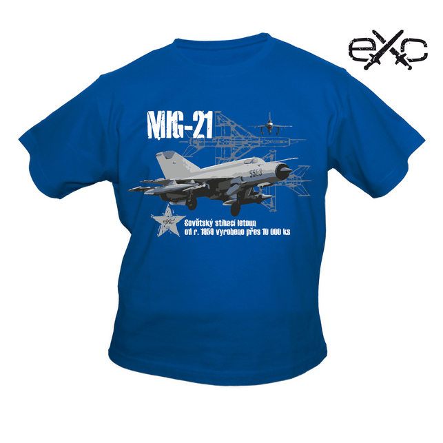 Triko dětské eXc MIG-21 - modré, 134