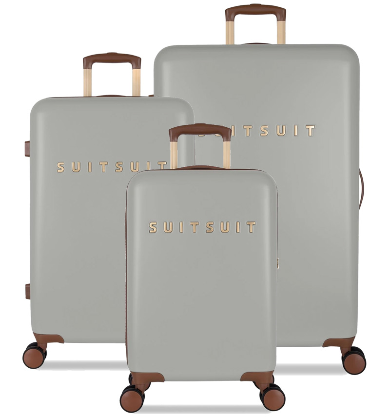 Sada 3 cestovních kufrů Suitsuit Fab Seventies - šedá-hnědá