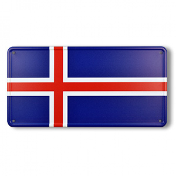 Cedule plechová Promex vlajka Island - barevná
