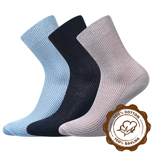 Ponožky dětské Boma Romsek 3 páry (navy, modré, šedé), 20-22