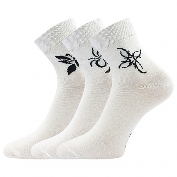 Ponožky dámské Boma Tatoo 3 páry - bílé, 39-42