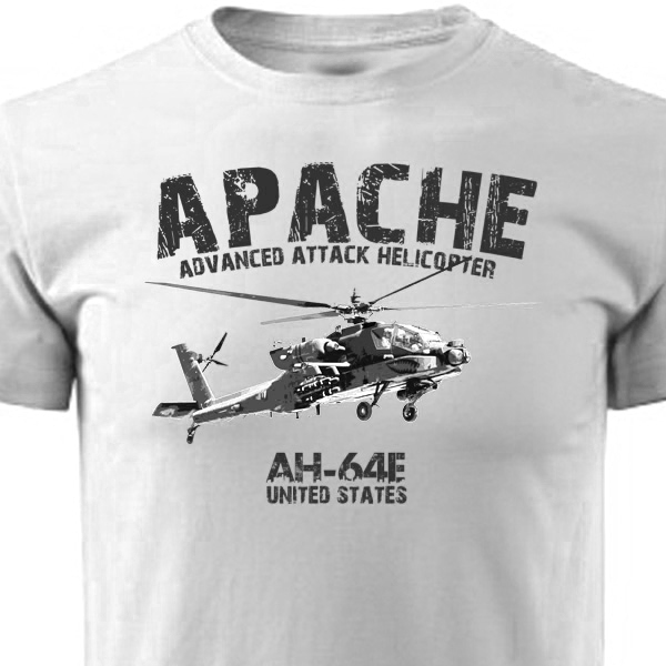 Triko Striker Vrtulník Apache AH-64E - bílé, S