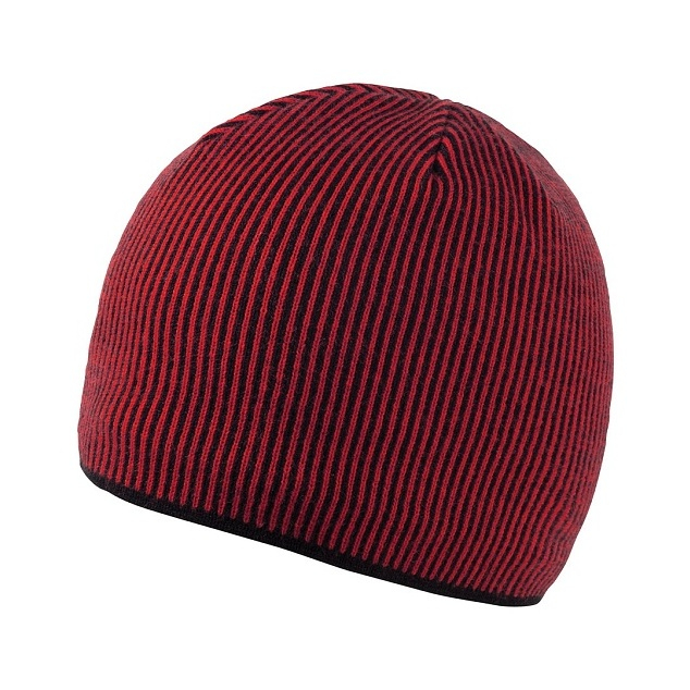Čepice zimní CoFEE Stripe - červená-černá