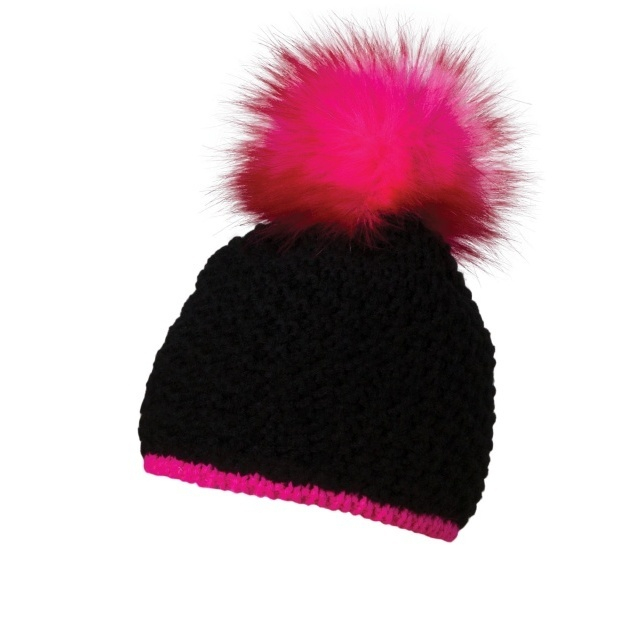 Zimní čepice CoFEE Glow Fur - černá-růžová