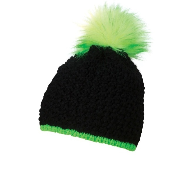 Zimní čepice CoFEE Glow Fur - černá-zelená