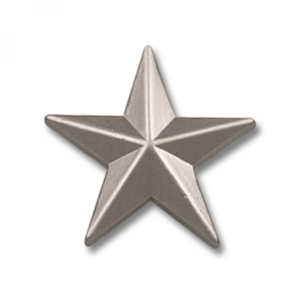 Hvězda 3D 15mm (pin) - stříbrná